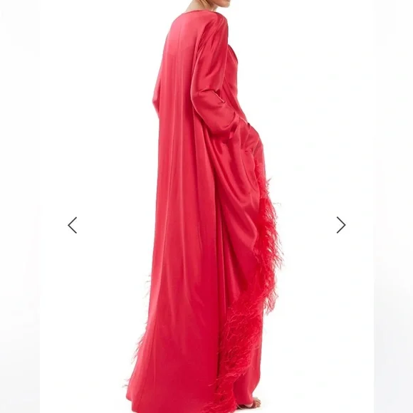 Lapointe Satin Feather Caftan - Picture 3 of 4